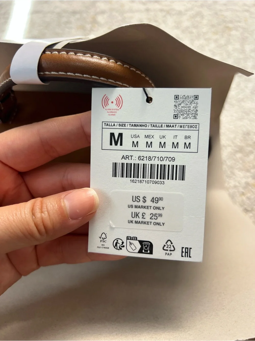 NWT Zara Buckle City Bag Dark Tan Brown Top Handle Crossbody Viral
